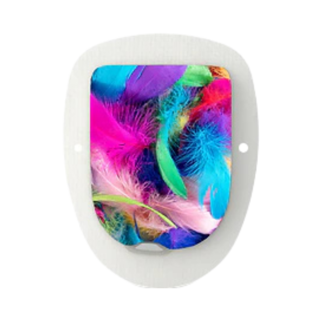 Διακοσμητικά αυτοκόλλητα για Omnipod - Colored feather stickers