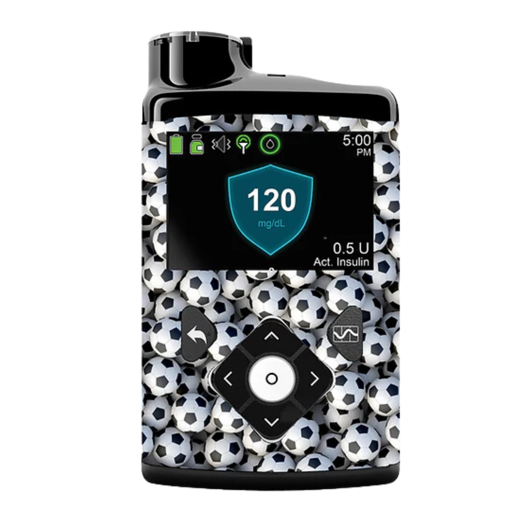Διακοσμητικά αυτοκόλλητα για αντλία Medtronic 640g/670g/780g - Football stickers