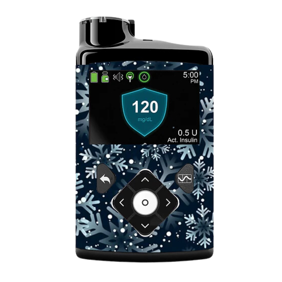 Διακοσμητικά αυτοκόλλητα για αντλία Medtronic 640g/670g/780g - Snowflakes stickers