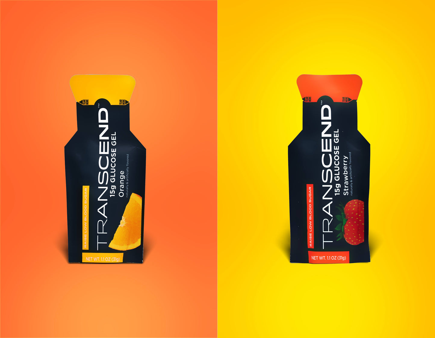 Transcend Glucose Gel – Τζελ Άμεσης Ενέργειας με Γλυκόζη, Φράουλα