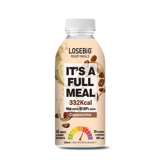 LOSEBiG Cappuccino – Πλήρες Υγιεινό Γεύμα για τον Έλεγχο του Σωματικού Βάρους, 332 Kcal