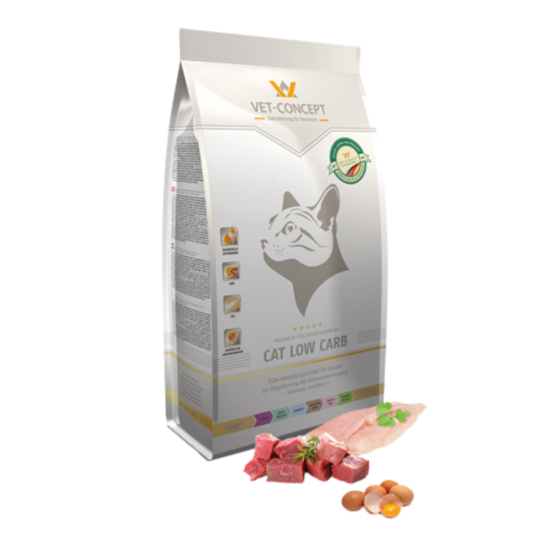 Vet-Concept Cat Low Carb 3 Kg | Διαιτητική Ξηρά Τροφή για Γάτες με Σακχαρώδη Διαβήτη